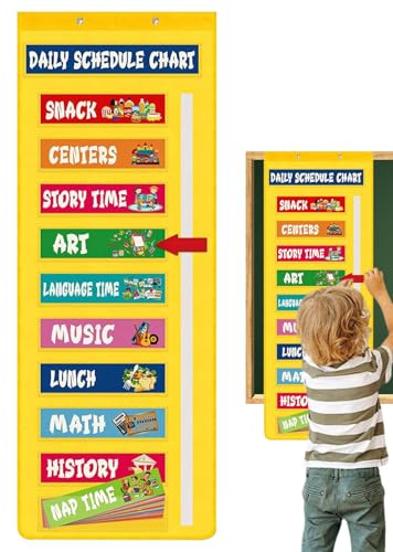 Klassenraum Stundenplan Stecktafel,Tagesablauf Taschenkarte Für Klassenzimmer - Lernorganisation Lehrplan Für Lehre Zuhause Kinderbetreuung Vorschule Schule