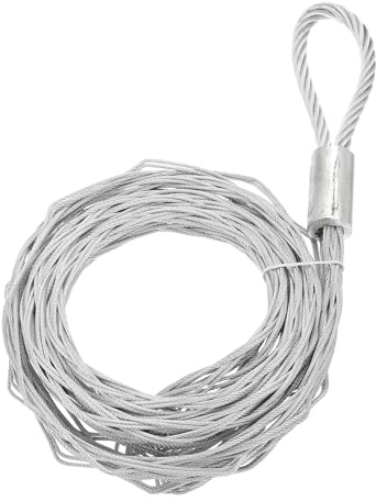 PATIKIL Grip De Tirage De Câble Pour 50-60mm (1.95-2.34) OD Cord, Chaussettes De Tirage En Fil Métallique À Mailles Manchon Électrique Antidérapant Pour Câbles Légers Et Lourds, Argent