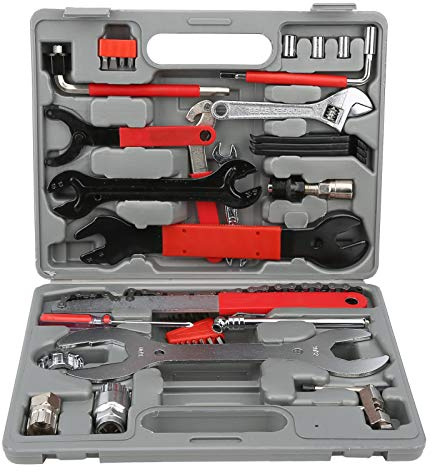 Aramox Ensemble de Kit d'Outils de Réparation de Vélos de 44 Pièces 44 en 1, Kit de Maintenance de Vélo Professionnel Boîte à Outils de avec Boîte à, pour les Réparations de la Chaîne de Pneus de