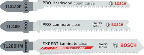 Bosch 15x PRO Laminate Stichsägeblatt Set, 15-tlg. | für Hartholz, Parkett, 113 x 50 mm,