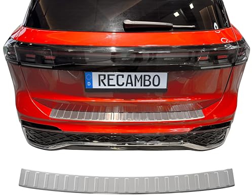 RECAMBO Ladekantenschutz Edelstahl Matt passend für VW Tiguan III CT1 BJ ab 2024 - Kratzschutz, passgenaue Kontur, rostfreier Edelstahl, klebebandbasiert, schnelle Montage