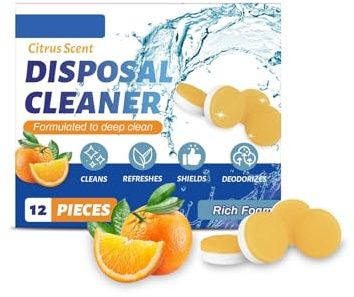 Abflussreiniger, Drain Cleaner, 12er-Pack Schäumende Müllzerkleinerer- und Geruchsneutralisierer-Tabletten, Geeignet zur Reinigung von AbflüSsen in Badezimmern und Küchen, (Zitrusfrüchte)