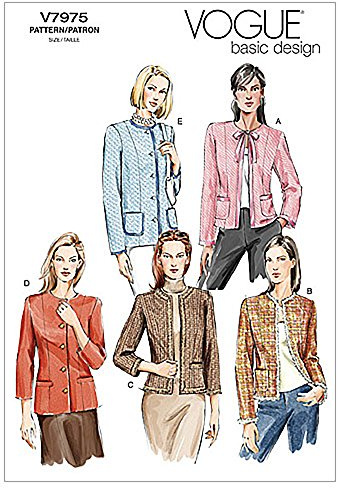 Vogue Patterns V7975 Size A 6-8-10 Misses' Petite Jacket