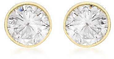 CARISSIMA Damen 9k (375) Gelbgold 6 mm Rund Cubic Zirkonia Poliert Ohrstecker 1.57.4373