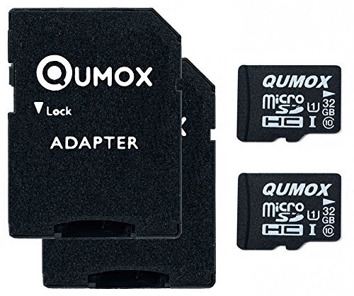 2pcs Pack QUMOX 32GB MICRO SD MEMORY CARD CLASS 10 UHS-I 32 GB 32Go Go carte mémoire HighSpeed Write Speed 15MB/S read speed upto 70MB/S