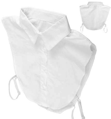 LUOEM Abnehmbarer Blusenkragen Damen Fake Kragen Halbes Hemd Krageneinsatz Verstellbar Weiche Baumwollmischung FüR Bluse Kleid T-Shirt Alltag Festliche AnläSse