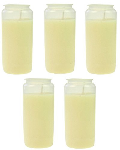 Top Choice Premium Composizione Luce tombale n. 7 Bianco, Candele per cimitero, Lanterna per Tomba, Candele a Lunga Durata, Bianco, 5