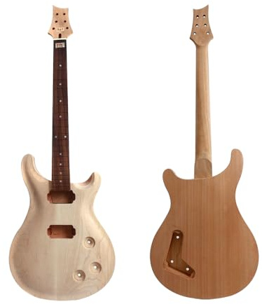 Gitarrenhals-Set, 22 Bünde, 62,9 cm, Mahagoni-Ahornkappe, Punkteeinlage, Set zum Selbermachen