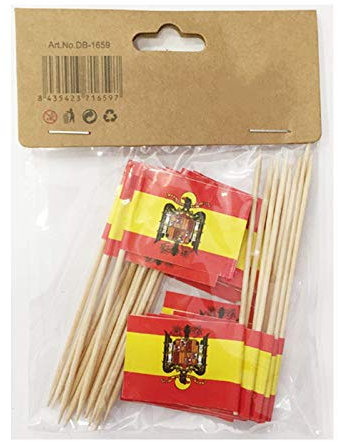 Durabol Palillos de Tapas con Bandera, Etiquetas Pequeñas para Magdalenas Decorar Tartas Bocadillos Cumpleaños Boda Fiesta de Bienvenida 3.5 * 2.5cm (Águila 25PCS)