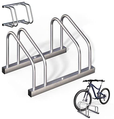 MONZANA® Rastrelliera per Biciclette 2 Posti per Pneumatici 35-60 mm Porta Bici Posteggio per Bicicletta