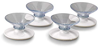 stempel-fabrik – 4 Stück Saugnäpfe mit Klebefläche – 40 mm Haftsauger transparent zur Schilderbefestigung ohne Bohren – Saugnoppen selbstklebend für glatte Oberflächen