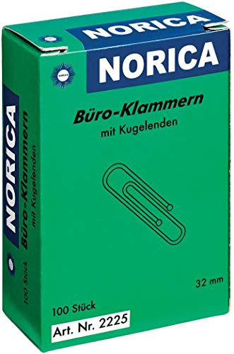 NORICA 2225 Büroklammern 32 mm verzinkt rund (32 mm) (32 mm | 1000 Stück)