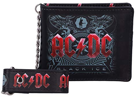 Nemesis Now Officially Licensed AC/DC Black Ice Album Embossed Wallet and Chain, 11cm