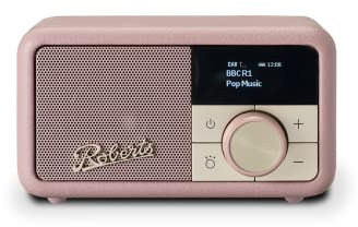 Roberts Radio Revival Petite DAB Radio with Bluetooth Connectivity - Portable & Stylish Retro Radio, DAB/DAB+/FM & Rechargeable Batteries – (Dusky Pink)