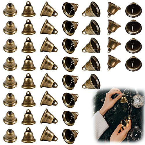40 Stücke Glöckchen,Vintage Bronze Glöckchen zum Basteln 38 * 42mm, Deko-Mini Glocken Mit Haken, Vintage Kleine Glocke, Geeignet für Home Dekor, Hochzeiten,Weihnachtsglocken