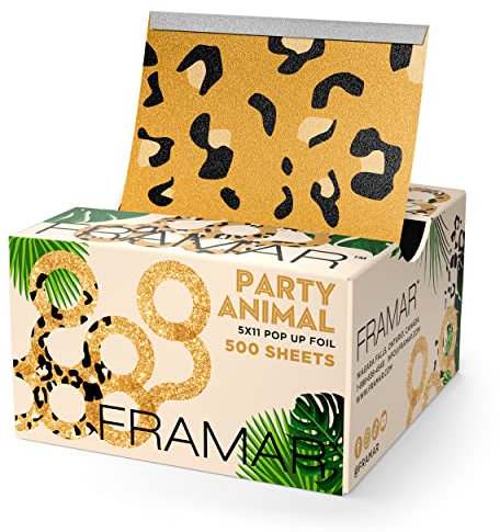 Framar Party Animal - Lamina per capelli pop-up in rilievo, lamina per mèches, lamina per mèches, lamina per mèches per parrucchieri, lamina per mèches, lamina per capelli da colorare, 500 pezzi