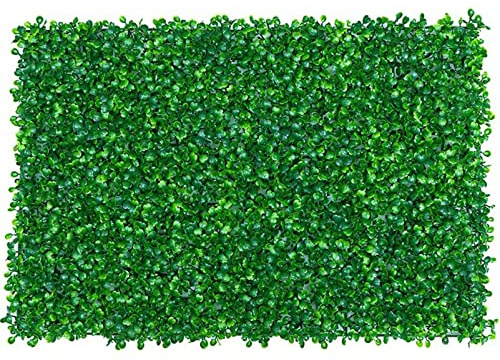 QIAOH Artificial Hedge Boxwood Panels 12PCS, Green Boxwood Wall Mat, Faux Topiary Boxwood Hedge Grass Wall Green Greenery Plant Mats For Indoor Outdoor Decor Garden Fence Backdrop