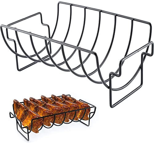 Porta Costolette Bbq, Supporto Per Costolette Barbecue, Supporto Per Arrosto Bistecca, Costolette Ribs Griglia, Bbq Rib Rack, per Grigliare Bistecche, Costine, Pollo Alla Griglia