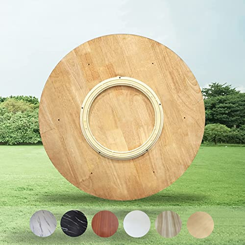Holz Drehteller Servierplatte - Großer Drehscheibe 50 60 80 100 Cm Rund Esstisch Drehteller 360° Drehtablett, Zum Teilen Aller Speisen, Für Hotel Hochzeit Küche Tische Drehscheibe ( Color : Wood , Siz