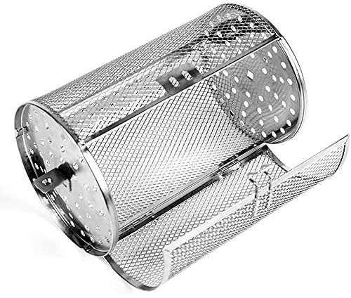 Stainless Steel Roasting Cage，360° Rotating Roasting Drum, For Coffee Bean Grill Rotisserie,Roasting Tool Air Fryer.（18x12cm）
