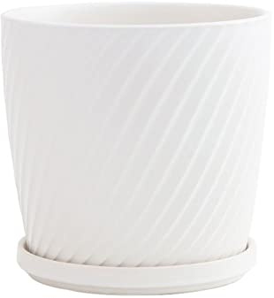 Vaso da fiori in ceramica di alto valore traspirante con vassoio semplice moda pianta verde piantatrice di cactus succulente piante da appartamento, piante grasse, fiori (colore : Roze, dimensioni :