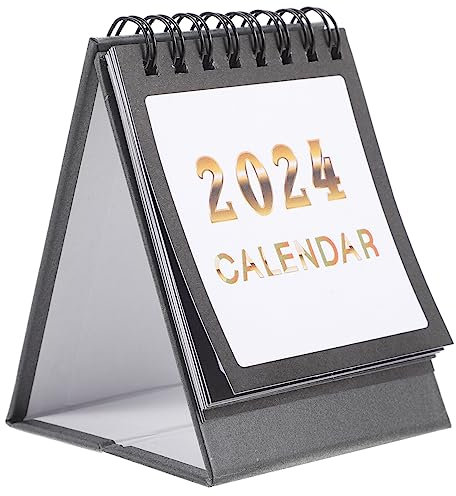 EFARMA Jahreskalender,Wandkalender, Mini-Standkalender 1 2024 Mini-Tischkalender Kleiner Tischkalender Weißbuch-Desktop Kleiner Tischkalender 2024 (Color : Black, Size : 10X7.5CM)