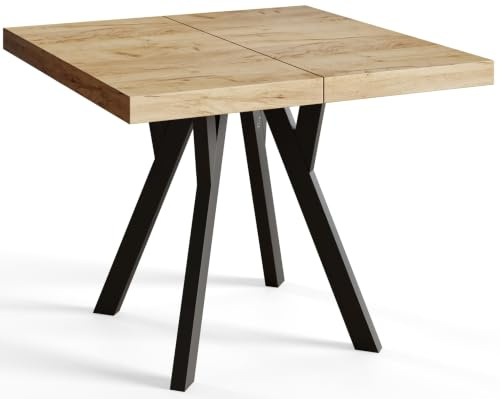 Esstisch Ausziehbar Rico 100-200cm, Craft, Holzbeine, Modernes Design | Quadratischer Tish, Moderner Design, Wohnzimmertisch und Küchentisch, Stabile Konstruktion, Schwarze Beine