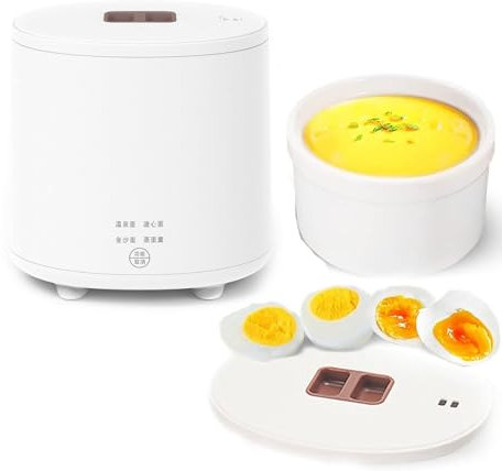 MINI Hervidor de Huevos Inteligente, Hervidor de Huevos Multifunción Automático de 4 Modos, Capacidad para 4 Huevos, con Apagado Automático, para Huevos Al Vapor, Duros y Blandos