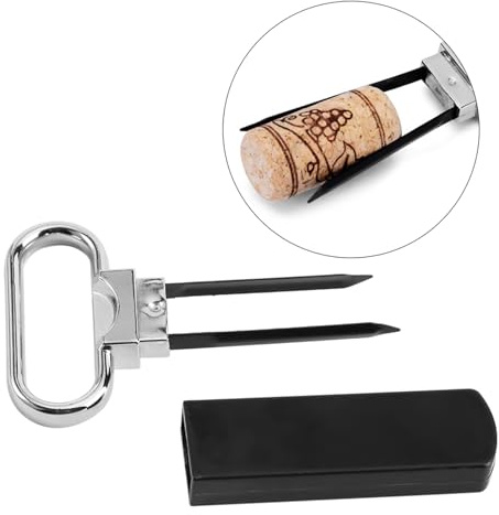 Jerliflyer Ah-So Apribottiglie Portatile Per Vino, Cavatappi a Forca da Vino, Cava-e metti-tappi a Lame Apribottiglie per Uso Domestico Bar E Feste