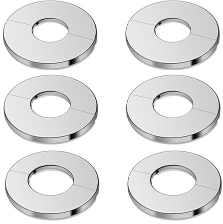 6 Pcs Rosace Robinet Mitigeur Douche, Rosace De Robinet Rosace De Douche Cache Tuyau En Acier Inoxydable Cache Tuyau Plomberie Radiateur, 22mm/26mm/34mm, Pour Robinets, Tuyaux, Tuyaux De Radiateur