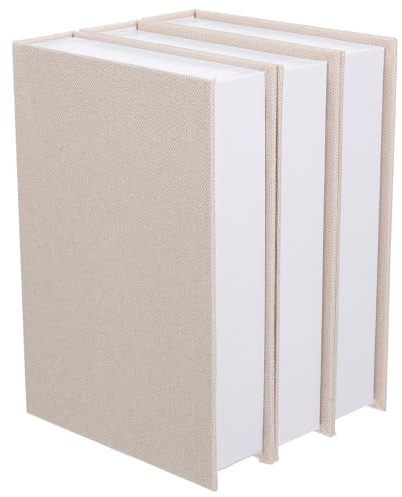 TOPBATHY 3 Pièces Faux Livres Décoratifs En Lin, Boîte De Rangement En Forme De Livre Pour Bureau, Table Basse, Bibliothèque, Décoration Maison