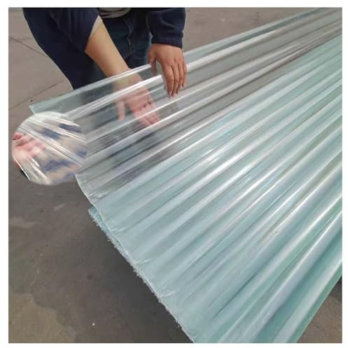 Heavy Duty Corrugated Roof Sheeting Cladding Panel for Canopy Balcony Carport Silent Daylighting Panels 1mm Clear Roof Sheet Easy to Cut (4pcs 0.9 * 0.6m/35 * 24in)