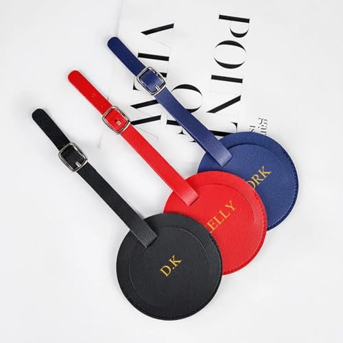 Personalisierte Gepäckanhänger für Koffer, niedlicher runder Gepäckanhänger, individuelles Namensschild, Reisezubehör, Koffer, Gepäck, Kartenanhänger, DIY, personalisierbar, Initialen, Geschenk,