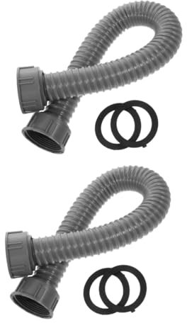 QUMIIRITY 2pcs Drain Flexible Tubing Water Outlet Hose Double-Ended Threaded Connector for Kitchen Sink Drainage Odor Prevention Easy Installation Internal Threaded Design