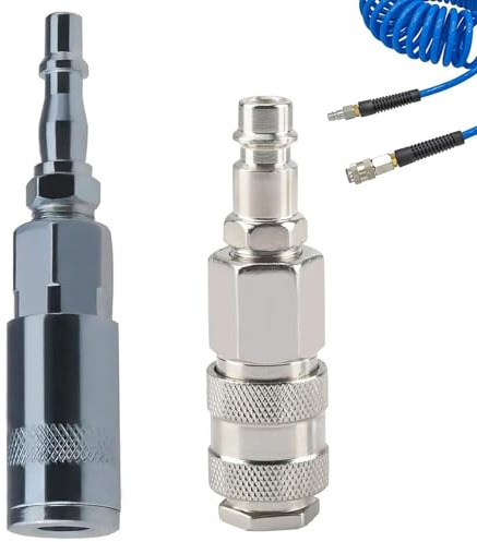 Wjelet 2 Pcs Air Fitting Convertor Adapter Euro & PCL Air Fitting Conversion Adapters Set 1/4 Inch BSP Male (1/4 inch),for Efficient Air Hose Connections
