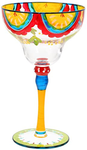 OKUMEYR Bicchiere Margarita Decorativo Dipinto Per Cocktail Vino Succo e Dessert Elegante Coppa Trasparente Per Feste e Occasioni Speciali