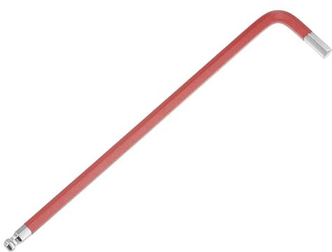M METERXITY Ball End Hex Key Wrench, 6mm L Shape Extra Long Arm S2 Steel Repairing Tool for Bicycle/Furniture/Equipment/Motorcycle/Machinery, Metric Hexagonal Wrench [Red]