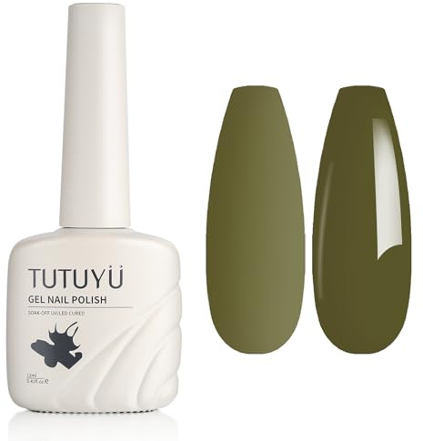 TUTUYU olivgrönt gelnagellack, 12 ml blötläggning av UV LED-lampa eukalyptusgrön gellack