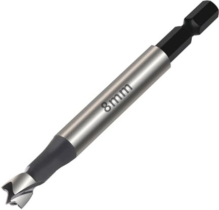 Vearter Mèche Forstner de 8 mm, multi-dents en acier à haute teneur en carbone avec tige hexagonale, foret perforé pour bois, bois massif, MDF, plastique, panneaux de particules, contreplaqué
