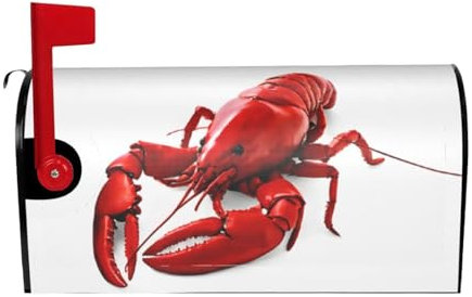 Glutton Shrimps Print Mailbox Cover Durable Oxford Cloth for American Standard & Large Size Mailboxes