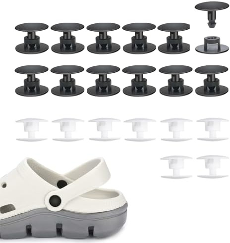 16 mm Ersättningsknappar och stift för Crocs, ersättning för skor, reservplasttrycksspänne, pop-nitskor för reparation och dekoration av Crocs och stilstövlar, 20 st