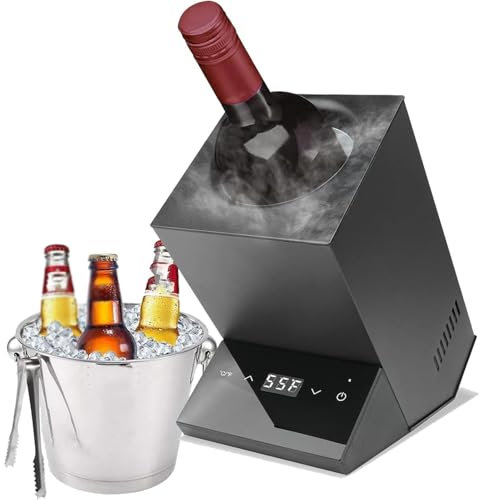 DWSSX Elektrischer Weinkühler, Einzelflaschenkühler, Wein, Champagner, Wasser, Touch-Steuerung, for Weinliebhaber(Black)
