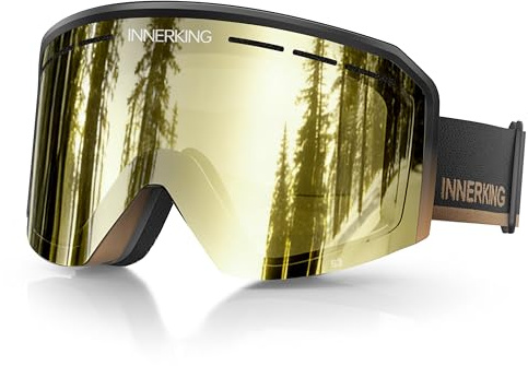 Innerking Ski Goggles Men Women- OTG Snow Snowboard Skiing Goggles HD28 Anti Fog Snow Sports Goggles- 100% UV400 Protection Snowboarding Goggles