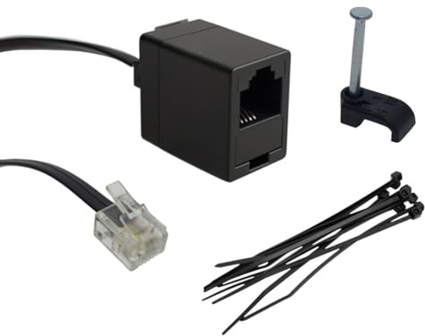 Cavo di prolunga RJ11 maschio/femmina per modem e telefono, 6/4 da spina singola RJ11 a presa RJ11, 4 cavi (15 metri)