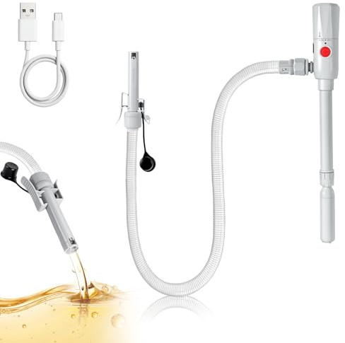 Benzinpumpe Elektrische Auto-Stop, Doppelte Stromversorgung (USB-C/AA), 2.8 GPM, Akkuschrauber Pumpe, Siphon Pumpe, Kraftstoffpumpe, Dieselpumpe, Elektrische Umfüllpumpe Kraftstoff