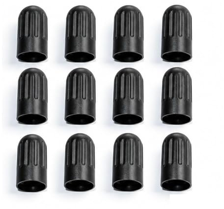 QIHAWN 12Pcs TPMS Tyre Valve Stem Caps, Black Universal Fit for Cars Trucks