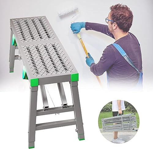 LMMIAOZ Scala di Lavoro Pieghevole in Acciaio Resistente, Portata Massima 880 libbre (400 kg), Torre di ponteggio Portatile per Saldatura, ponteggi, Lavaggio Veicoli, Pulizia e d