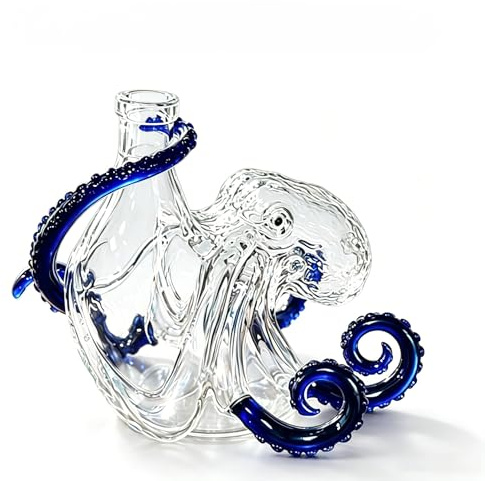 350ML Artistic Octopus Shaped Glass Decanter, Decorative 3D Deep Sea Tentacle Sculpture, Borosilicate Glass Liquor Bottle, Octopus Wine Bottle for Bar Home Decor, Collectible Gift for Men Marine Lover