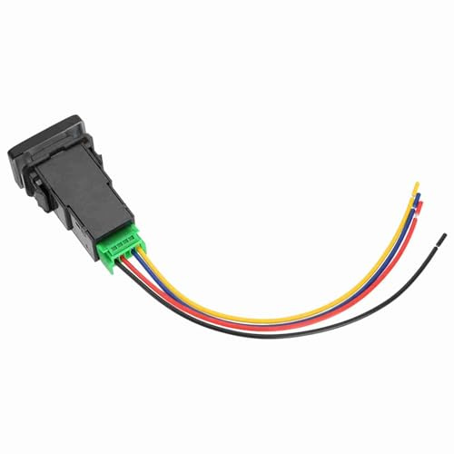 Dioche Interruttore a Pulsante 12V a 4 Poli per Veicoli con Indicatore Luminoso di Sfondo a LED - Materiale PVC, Compatibile con, e Altro