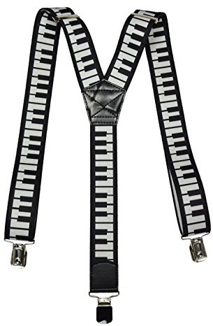 Olata Bretelle Unisex a Forma di Y, Motivo Musicale, 3,5 cm. Tasti del Pianoforte